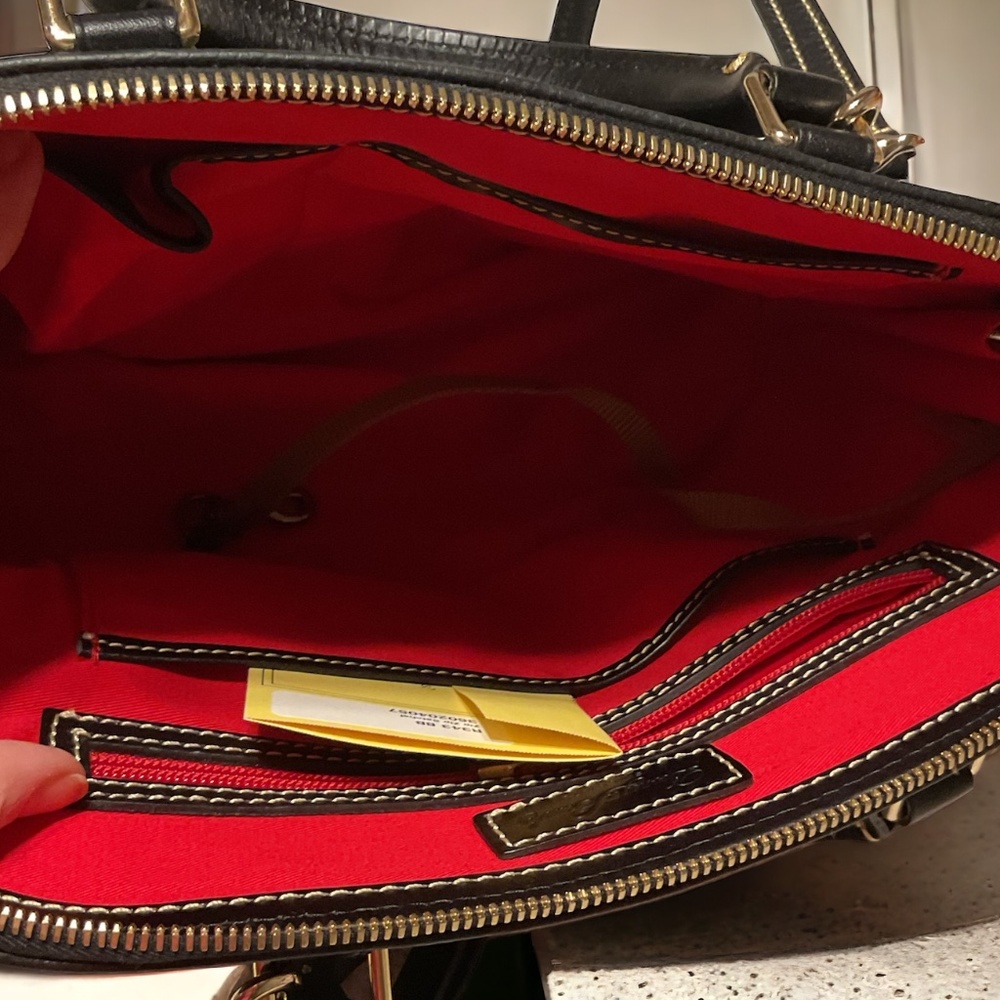 Dooney & BOURKE Pebble Leather Zip Zip Satchel - BLACK - Picture 3 of 4